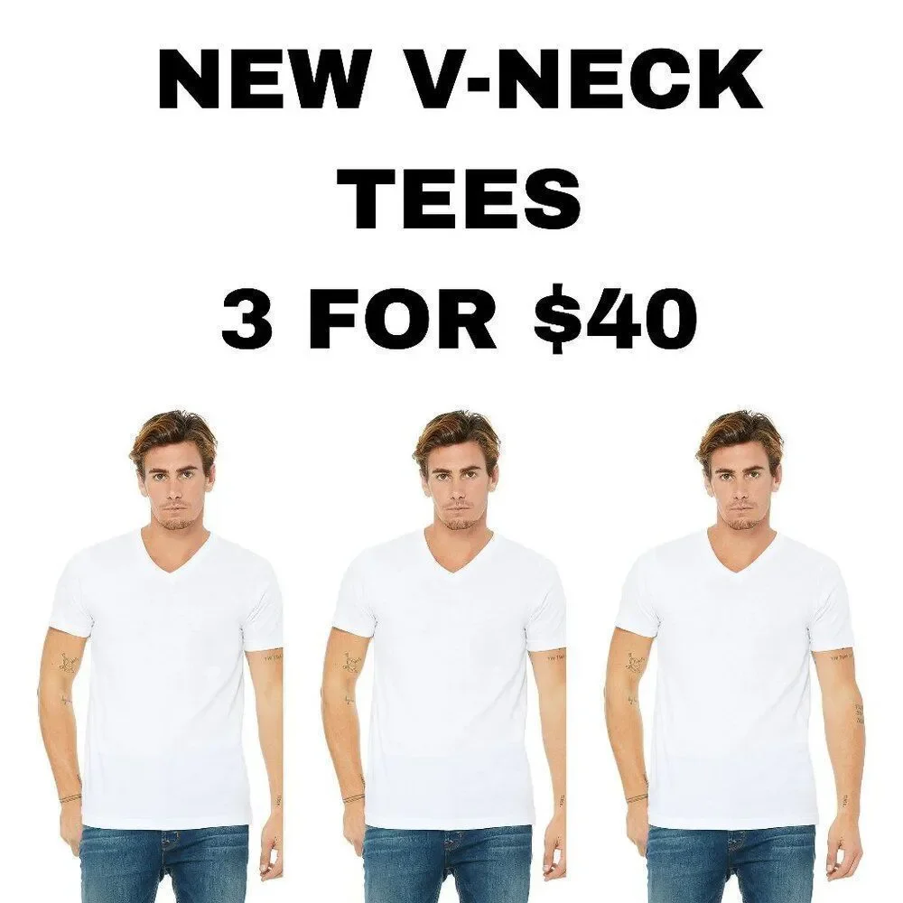 NEW 3 pack unisex/ men women shirt v neck short sleeve 3 shirts great deal!